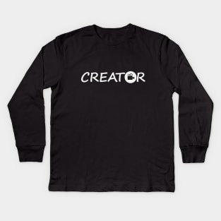 Creator creating one word design Kids Long Sleeve T-Shirt